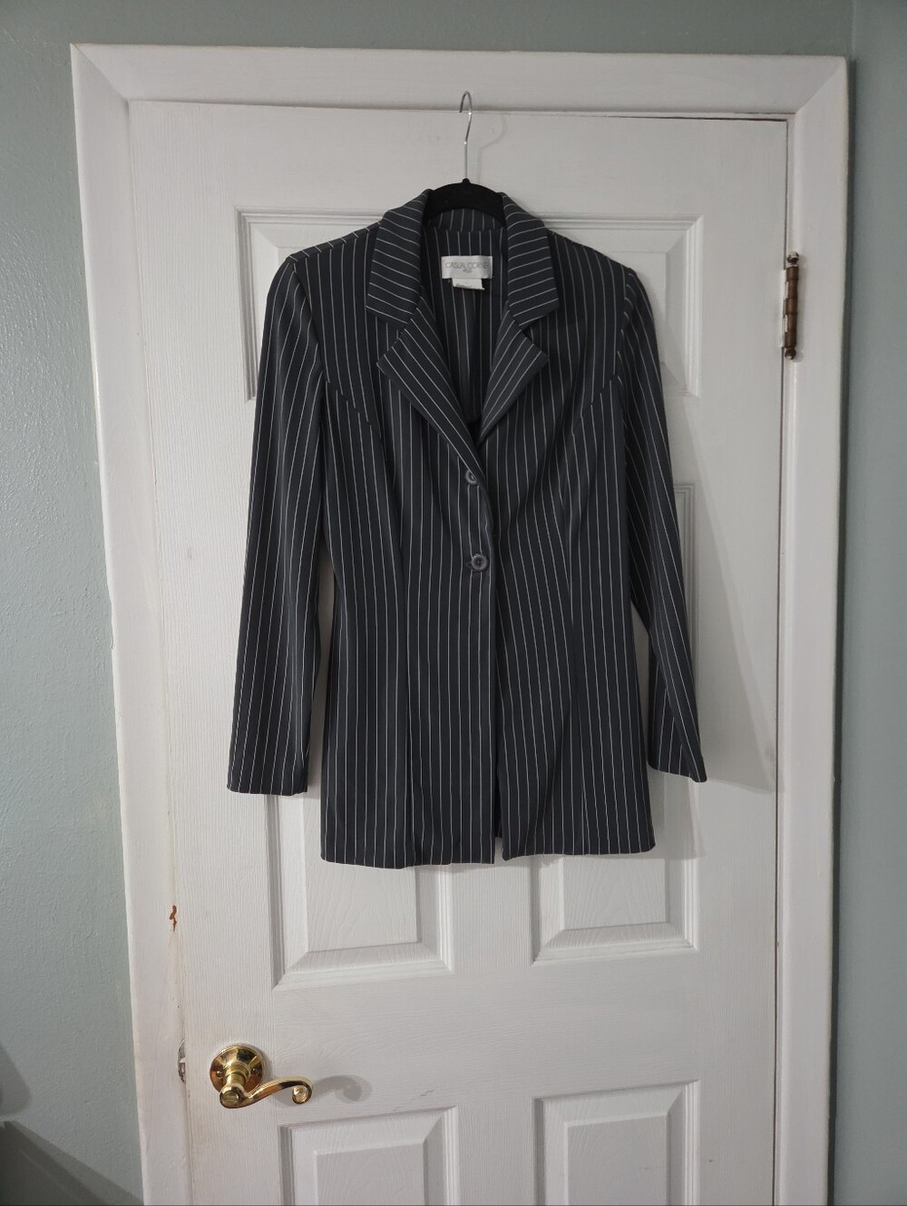 Vintage Casual Corner Women's Pinstripe Blazer Made In The USA. 14